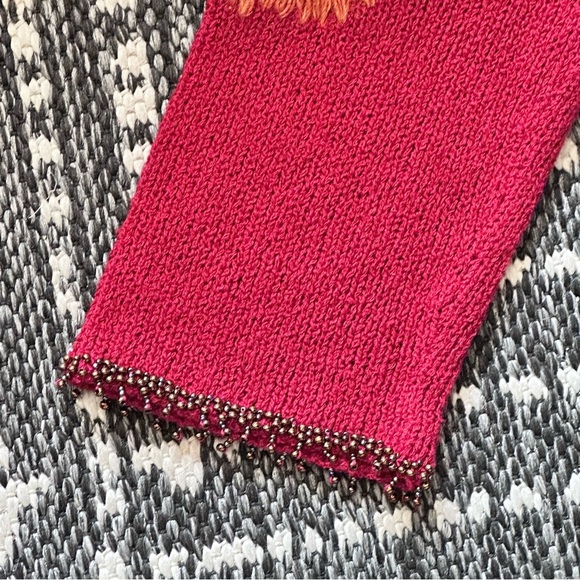Vintage Cardigan Sweater Susan Bristol L Granny-core Hand Beaded Red Floral Read - Picture 4 of 12